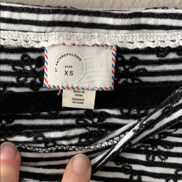 Donating soon! Postmark striped and embroidered t shirt - Picture 2 of 3